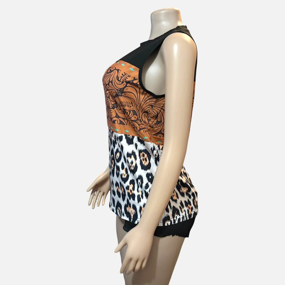 Leopard Multi Color-Block T-shirt - Picture 3 of 5